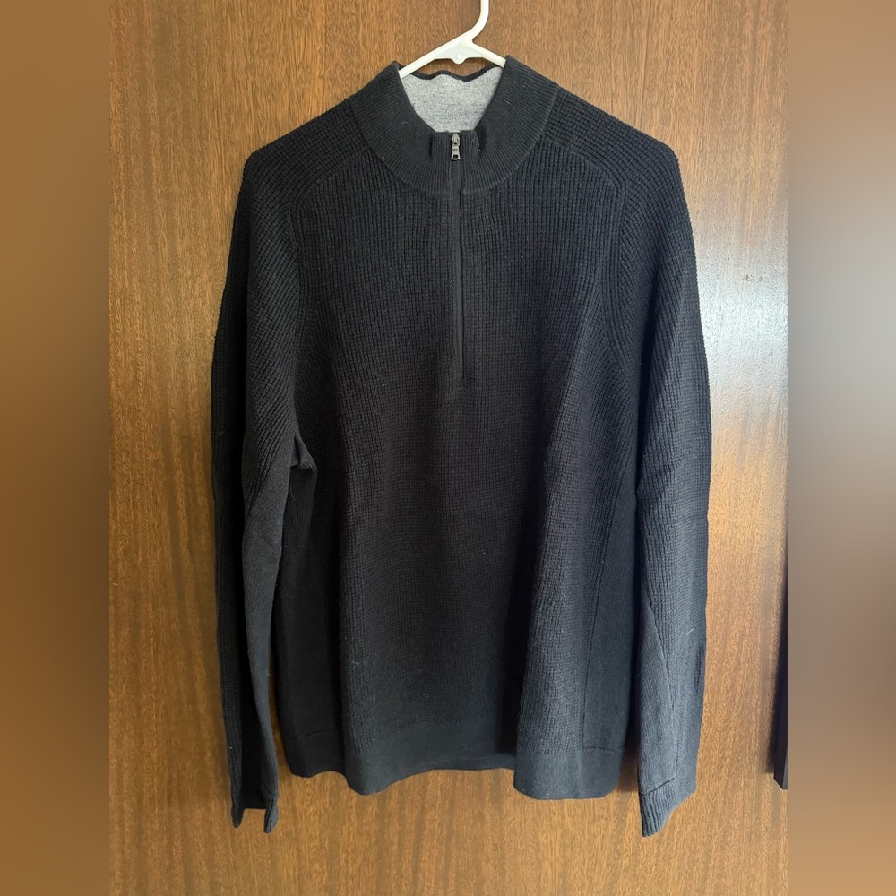 RHONE Men's Black Zip-Up Sweater